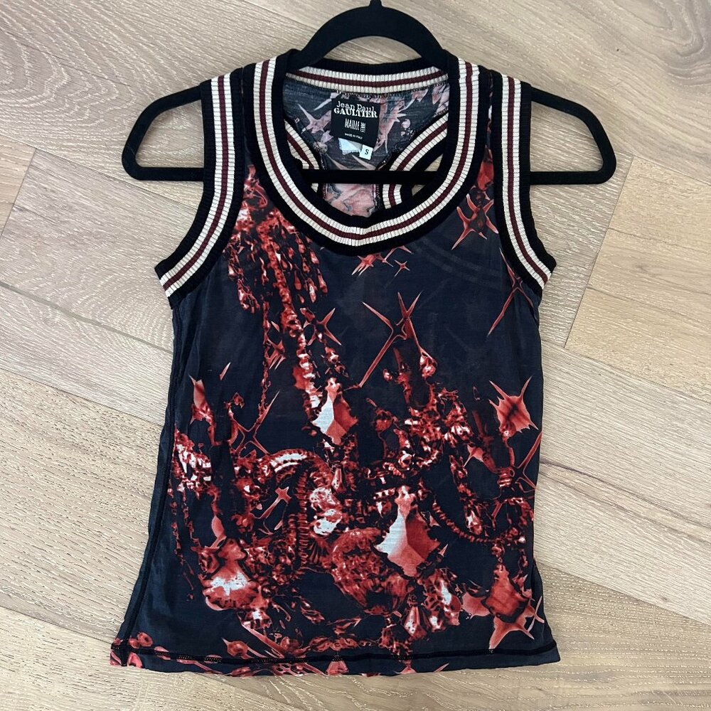 Jean Paul Gaultier Maille Sheer Mesh Tank Top, Size S